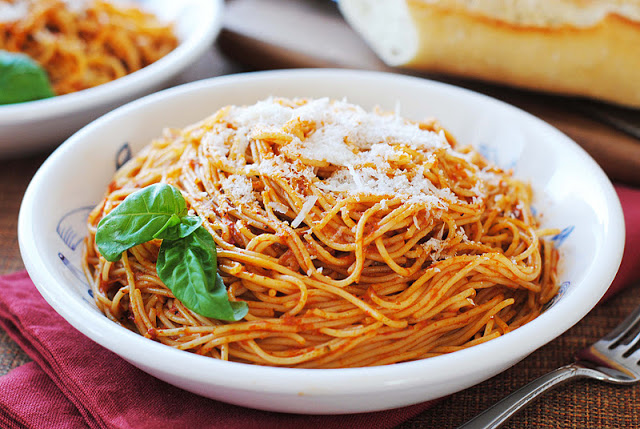 Pepper Pesto with Angel Hair Pasta 151